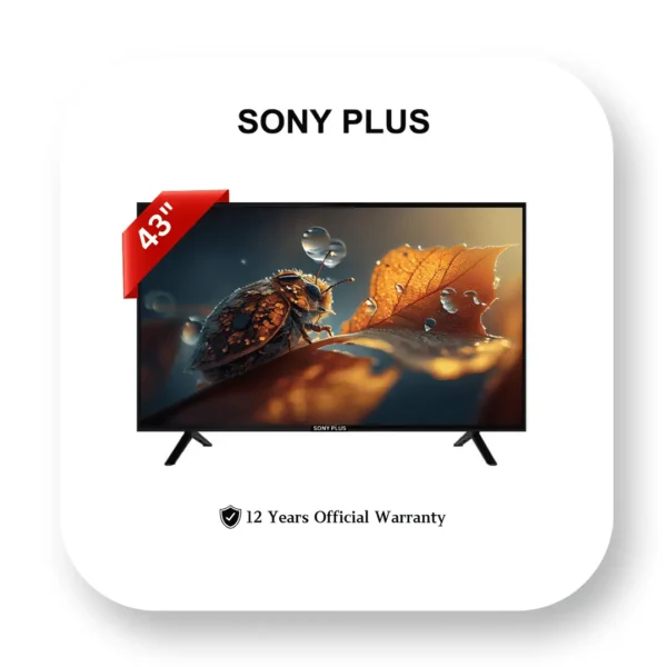 43 INCH SMART DOUBLE GLASS VOICE CONTROL ANDROID 4K SUPPORTED LED TV – SONY PLUS